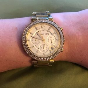 Used Michael Kors watch with crystal bezel
